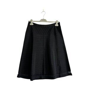 Prada Black Ottoman/Grosgrain A-Line Skirt,‎ size 44 Italy/M